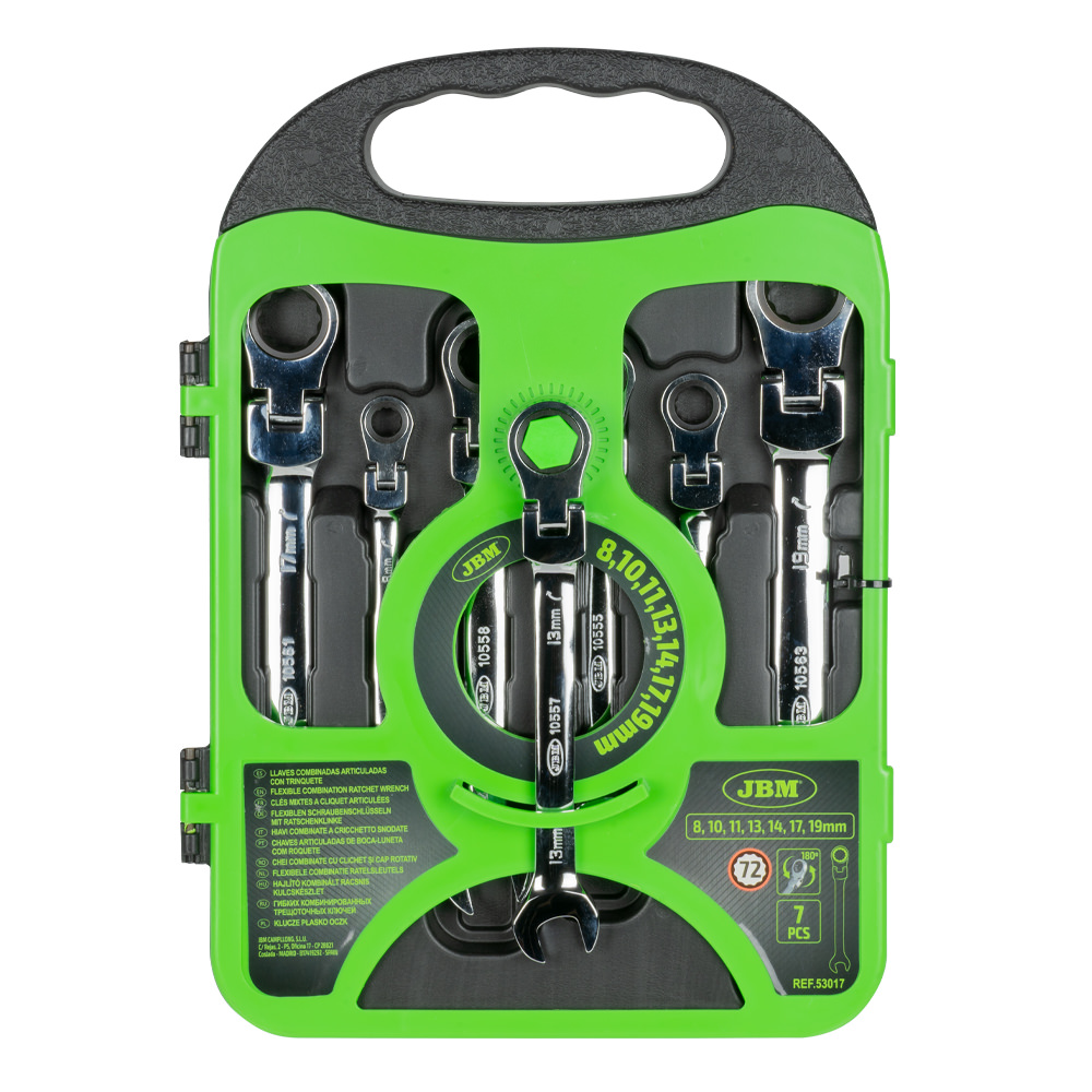 SET DI 7 CHIAVI COMBINATE ARTICOLATE CON CRICCHETTO