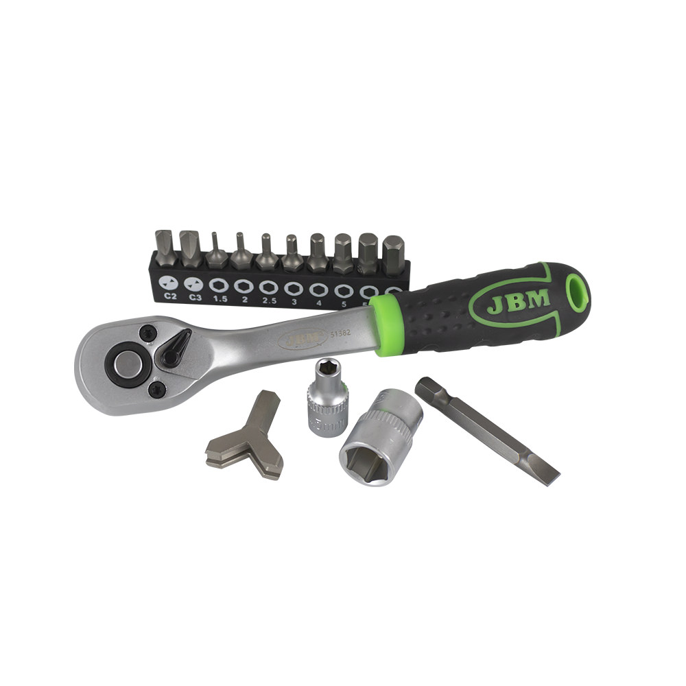 SET DI UTENSILI DA 130 PEZZI CON BUSSOLE E INSERTI 1/4" – FINITURA ZINCATA - immagine 2